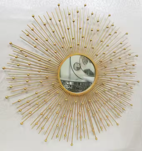 Iron Wrought Sunburst <b>Round</b> <b>Wall</b> <b>Mirror</b> Decoration Wrought iron <b>mirror</b> iron <b>wall</b> <b>mirror</b> - Product Image 2