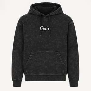 Ensemble survêtement noir délavé à l'acide avec sweat à capuche et jogging avec logo Gain - Product Image 6