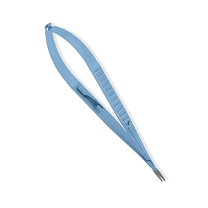 Pince porte-aiguille Barraquer de qualité chirurgicale enduite de bleu sans serrure 10 cm pince de salle d'opération ophtalmique droite - Product Image 3