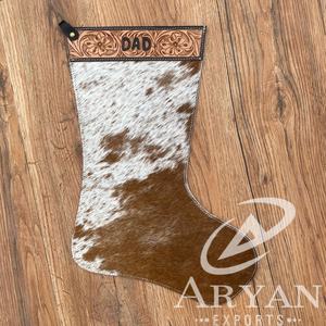 ถุงน่องยาว16 "สำหรับวันหยุดเทศกาลคริสต์มาสขนาดใหญ่ถุงน่องลายดอกไม้หนังวัวสไตล์ตะวันตก - Product Image 1