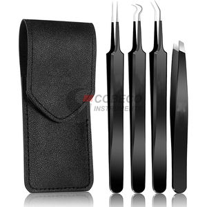 Pinzas quirúrgicas de laboratorio de acero inoxidable, estériles, rectas y curvas, de precisión - Product Image 5