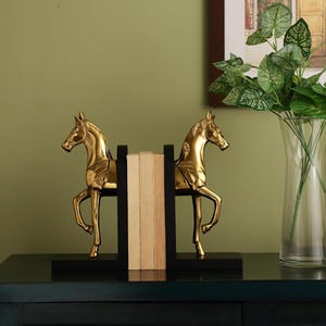 Porte-livres décoratifs en forme de cheval doré pour bibliothèque, bureau et espace de vie, cadeau idéal pour la maison, le bureau, l'étude ou les amoureux des chevaux - Product Image 3