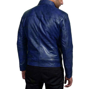 Wholesale 2026 Premium Quality Breathable Wholesale Customized Designed Men's Leather Jackets Solid Color with Stand Collar - Product Image 5