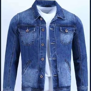 Men's Trendy Cowboy Denim Jacket Korean Style Slim Fit Stand Collar Windproof Hooded Autumn Workwear and Casual Wear - Product Image 4