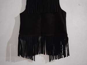 Por encargo de diseño único sin mangas de hueso con cuentas de estilo vaquera chalecos de cuero - Product Image 6