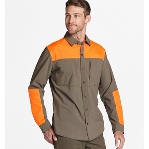 Tissu en coton long de qualité fiable avec logo brodé personnalisé de chemises de tir en plein air Upland avec impression de jeu d'oiseau sérieux en vente - Product Image 2