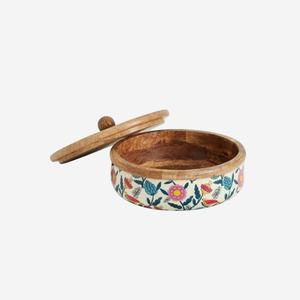 กระติกน้ำร้อนเซรามิกส์อินเดียกล่องโรทิไม้แกะสลักด้วยมือ - Product Image 2