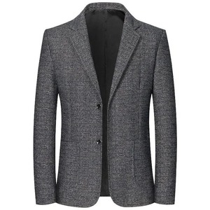 Blazers en laine à carreaux pour hommes, nouvelle collection printemps-automne, coupe ajustée, décontractée, double boutonnage, respirants, taille 4XL - Product Image 4