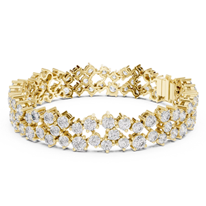 Bracelet tennis de luxe en diamants ronds cultivés en laboratoire, serti en or jaune 18 carats, pour usage quotidien, bureau, mariage, fiançailles, pour femmes - Product Image 1