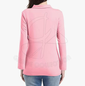 Fashionable <b>Women's</b> <b>Long</b> <b>Sleeve</b> for <b>Polo</b> Shirts Comfort Perfect Casual Solid Pattern Customizable Size - Product Image 2