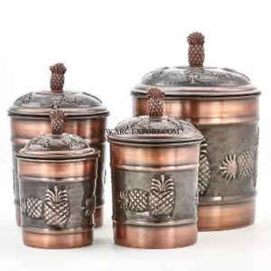 Set of 3 Different Sizes Table Decoration Home and Kitchen Food <b>Storage</b> Containers Premium Quality Metal Galvanized Tin Pots - Product Image 6
