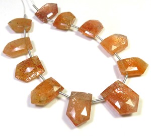 อัญมณีซันสโตนทรงเหลี่ยมเพชรพลอย14.5-18.5มม. ลูกปัดแฟนซีแอฟริกัน7เส้น11ชิ้น - Product Image 4