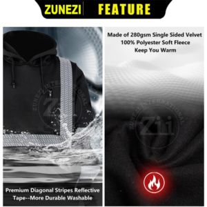 High Visibility Hoodie EN ISO 20471 ANSI Class 3 Yellow Long Sleeve High Visible Led Flash Reflective <b>Running</b> Safety Jackets - Product Image 5