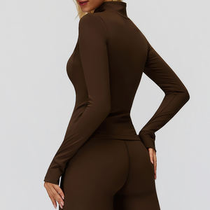 Chaquetas Personalizadas con Logotipo para Mujer, Ajuste Entallado, Top Deportivo para Entrenamiento, Chaqueta de Manga Larga con Cremallera Completa, Ropa Deportiva para Yoga - Product Image 6