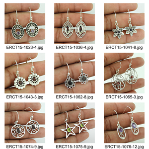 High Quality Wholesale Price 925 Sterling Silver Ruby Cubic Zirconia Classic Style Boho Dangle <b>Earrings</b> for Her Handmade Jewelry - Product Image 4