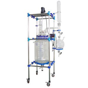 Reator automático do vidro do laboratório da dupla camada 50L 100L vigorosamente agitado com PLC do motor-núcleo - Product Image 2