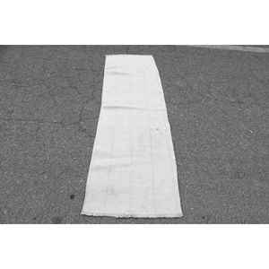 Tapis turc 2x6,4 pieds, tapis vintage, tapis en laine blanc patchwork - Product Image 1