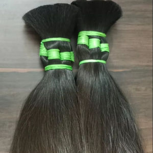 Suave y sedoso negro sin procesar del sur de la India Natural Temple Remy Hair Indian Bulk Straight Hair Single Donor Virgin Human Straight - Product Image 1