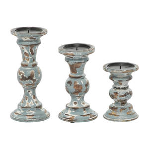 Encantadores candelabros de madera rústica de 2 piezas Base de madera de mango natural para decoraciones de mesa de Navidad y estilo antiguo para el hogar - Product Image 5