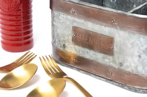 Rustic Galvanized Metal Utensil Holder with Silicone Material Shape Spoon for Kitchen Home Hotel Restaurant Wedding - Product Image 4