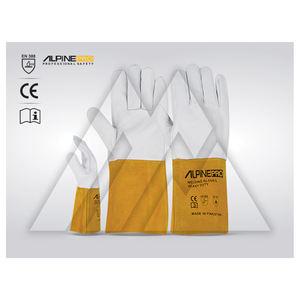 Guantes de protección para soldadura de cuero, resistentes al calor, antivibración, para adultos - Product Image 2
