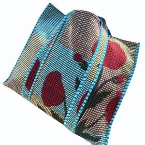 Hand Block Printed Cotton Quilted Shopping Tote <b>Bag</b> Recyclable Washable Lightweight Beach <b>Bag</b> <b>Long</b> Flower Medium Daily Food - Product Image 3