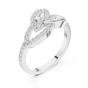 Anillo de Diamante Redondo Cultivado en Laboratorio en Oro Blanco de 14K para Mujer |   Anillo de Compromiso |   Diamante Cultivado Nuevo - Product Image 3