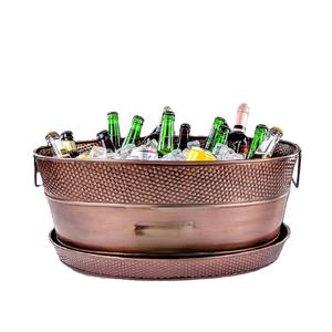 Venta caliente botella de vino de cobre enfriador cubo de hielo con asa para fiestas y celebraciones de bodas enfriador de vino de Metal - Product Image 2