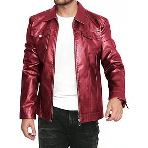 Longue veste en cuir de mouton de style bombardier pour hommes Double boutonnage en cuir véritable printemps avant coupe-vent imperméable personnalisé OEM - Product Image 5