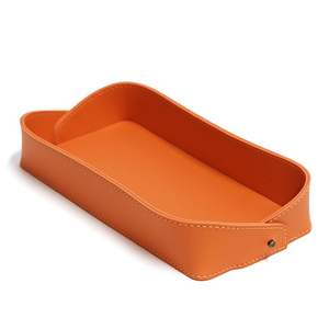 Bandejas de diseños modernos de cuero de color claro Bandeja de servicio Bandejas decorativas para interiores Mejor uso Fiesta festiva y boda - Product Image 2