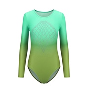 Justaucorps de gymnastique pour enfants personnalisables de haute qualité, à manches longues, avec strass brillants, en tissu Spandex, pour l'entraînement de ballet, OEM