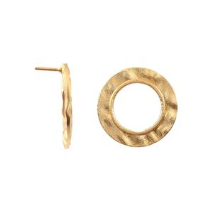 Boucles d'oreilles pendantes texturées martelées en argent sterling 925 de haute qualité, plaquées or, bijoux tendance pour les fêtes - Product Image 1