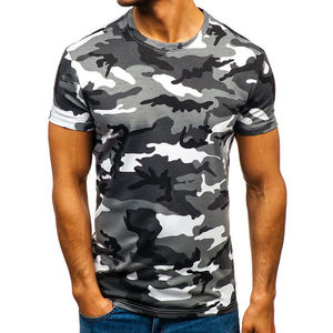 2025 New Arrival High Quality 100% Cotton Camouflage T-Shirt <b>Men's</b> Oversized <b>Cropped</b> Boxy <b>Top</b> Screen Printing <b>Men's</b> Camo T-Shirt - Product Image 5