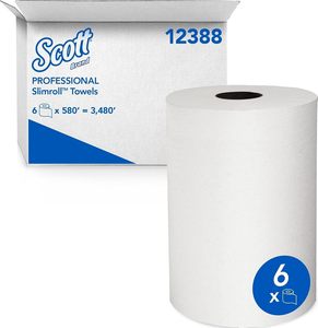 Scott Slimroll White <b>Paper</b> Towel Roll, 8" x 580 ft, 1-Ply, 6 Rolls/Case (12388) - Product Image 5