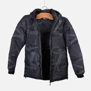 Navigate Phungphuk Veste Réversible Grande Taille Style Hip Hop Imperméable Nylon Shell Fermeture Éclair À Capuche Logo Imprimer Plume Polyester - Product Image 5