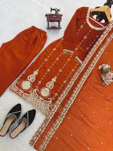 Salwar Kameez en soie non cousu de qualité supérieure, spécial Raksha Bandhan / Tenue ethnique de haute qualité pour les occasions de fête - Product Image 6