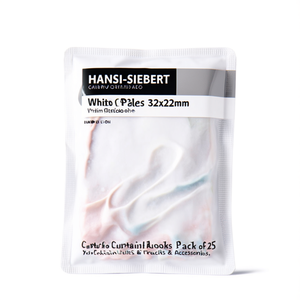 HANSI-SIEBERT White 32x22mm <b>Curtain</b> <b>Hooks</b> Pack of 25 for Your <b>Curtain</b> Poles Tracks & Accessories - Product Image 3