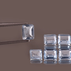 Saphir bleu ciel cultivé en laboratoire, taille octogonale 2x3mm, facetté, calibré, pierre précieuse certifiée pour la fabrication de bijoux, vente en gros - Product Image 2