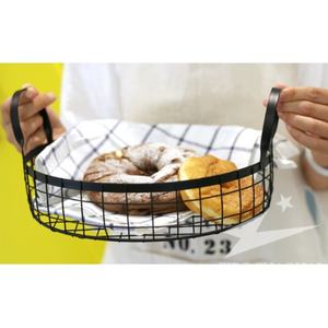 Bols de service pour collations de cuisine élégants et modernes nouveauté bols à fruits de concepteur en treillis métallique poignée en cuir sculpté durable - Product Image 3