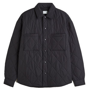 Veste matelassée coupe décontractée pour hommes, veste matelassée de couleur unie, bombardier d'hiver, vêtements d'extérieur personnalisés, chauds et épais en toile, manteau à col montant, vente en gros - Product Image 1