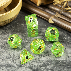 Factory Wholesale Dungeons and Dragons D&amp;D Role Playing Games Polyhedral Resin <strong>Dice</strong> <strong>Set</strong> 16mm Square Green - Product Image 5