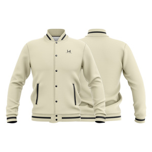 Veste universitaire unisexe à col rond, unie, personnalisée, écologique, coupe-vent, respirante, streetwear, printemps 2026, Wear 4 Games - Product Image 3