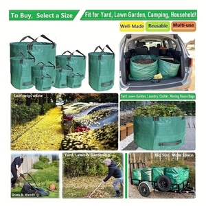 Feuilles de pelouse débris herbe coupe réutilisable robuste pliable sac de feuilles de jardin avec anneau de poignée debout boîtes de poubelle de cour - Product Image 3