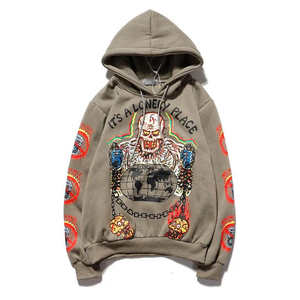 เสื้อฮู้ดดี้ถักโครเชต์ลายตัวอักษรสำหรับฤดูใบไม้ร่วง น้ำหนัก 400 กรัม ผ้าฝ้าย 100% บุซับใน เสื้อสเวตเชิ้ตโอเวอร์ไซส์สำหรับผู้ชาย ผ้าหนา - Product Image 5