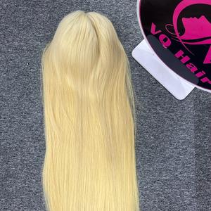 Peluca de cabello humano liso Natural rubio al por mayor de alta calidad Cierre de encaje de cabello crudo virgen Sin procesar Un donante - Product Image 2