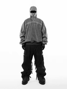 Sweat à capuche personnalisé en polaire épaisse polyester/coton, coupe régulière, délavé à l'acide, avec logo graphique, idéal pour l'hiver – Vente en gros de haute qualité - Product Image 5