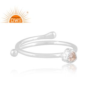 Meilleure qualité en argent sterling fin cristal naturel Quartz pierres précieuses bague empilable fabricant de bijoux personnalisés - Product Image 3