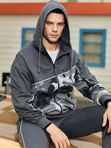 Survêtement deux pièces zippé pour homme, haute qualité, sportswear décontracté, dernier design, vente en gros disponible - Product Image 6