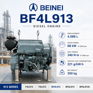 Moteur diesel 4 cylindres en ligne refroidi par air de haute qualité, série 913 BF4L913, 4 temps, turbocompressé, pour assemblage industriel - Product Image 1
