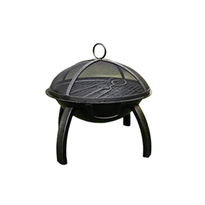 Brasero d'extérieur en métal pour foyer à bois avec écran anti-étincelles, grille à bois et pique-foyer en acier rond - Product Image 3